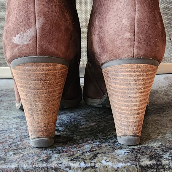 Timberland Brown Suede Waterproof Suede Tall Heeled Boots Size 9 - Picture 12 of 16